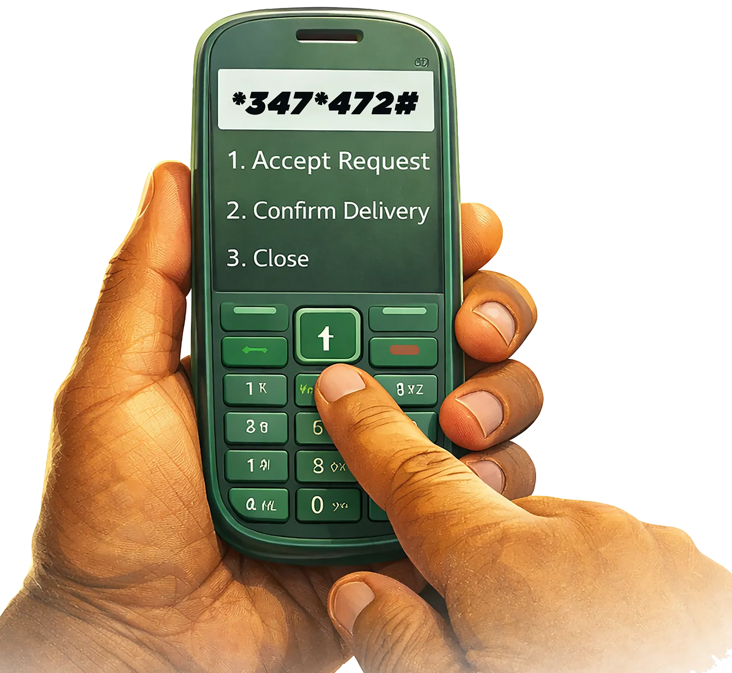 Driver using feature phone for USSD delivery confirmation