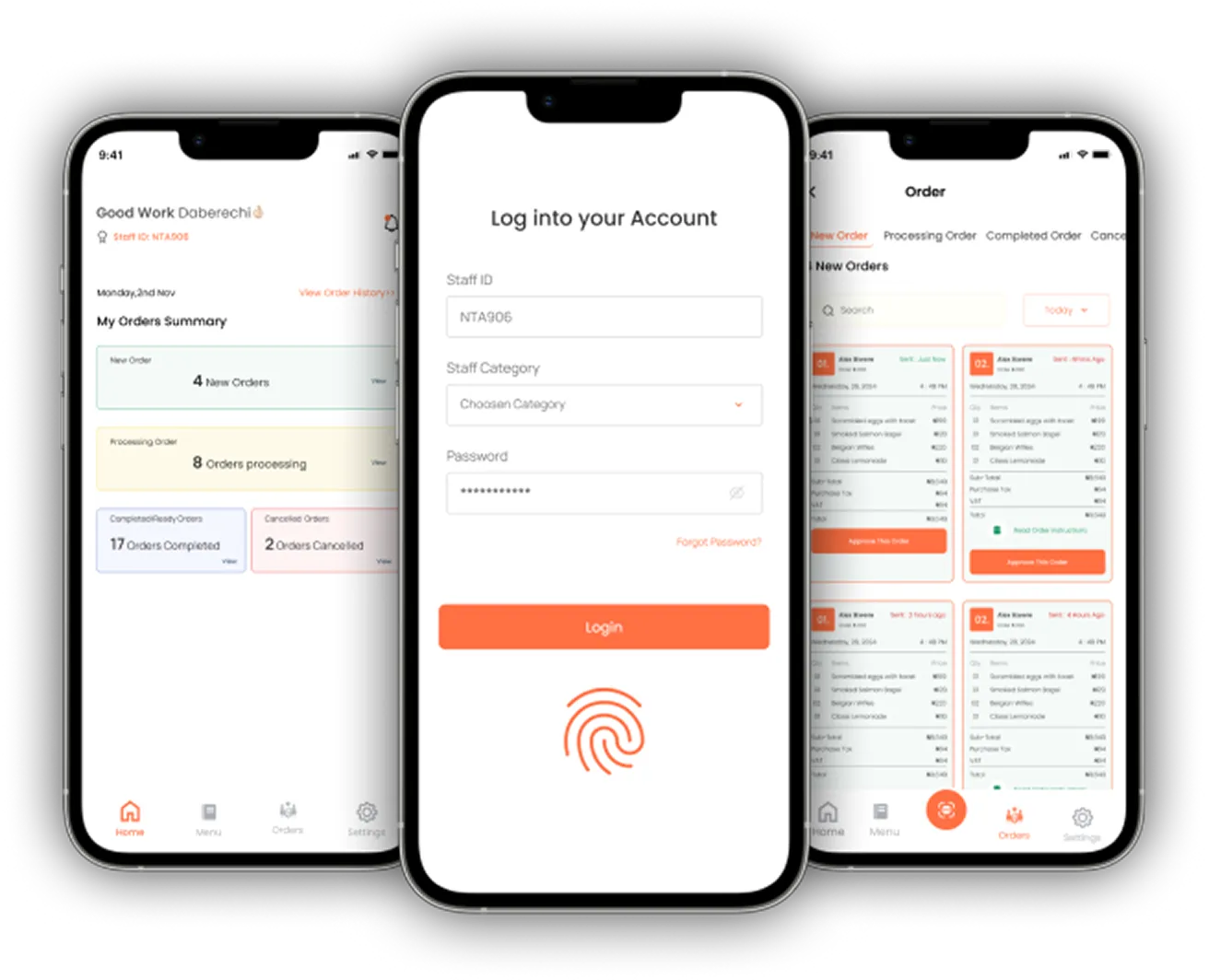 Kitchen / Back Office App (Service Execution Engine) Mockup